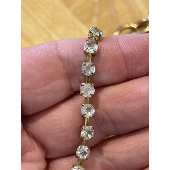 Vintage Gold-Tone Chain Link Belt Triple Layer Adjustable Rhinestones Statement main image 11